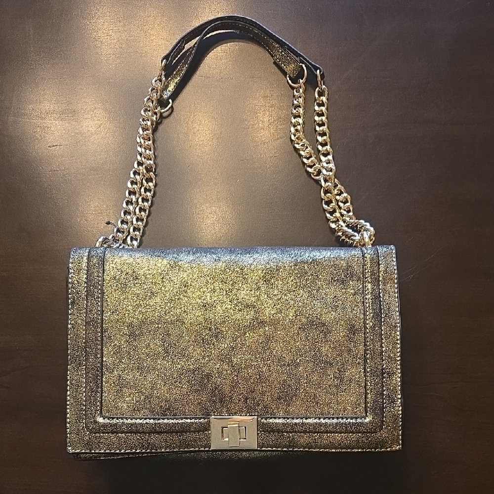 INC (Nwot) Ajae Gold Metallic Shoulder Bag